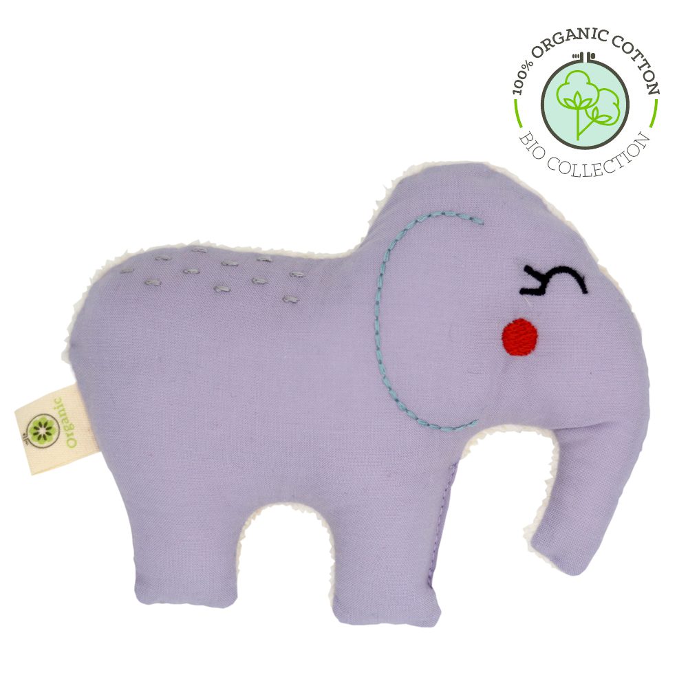 Hochet doudou éléphant en coton bio