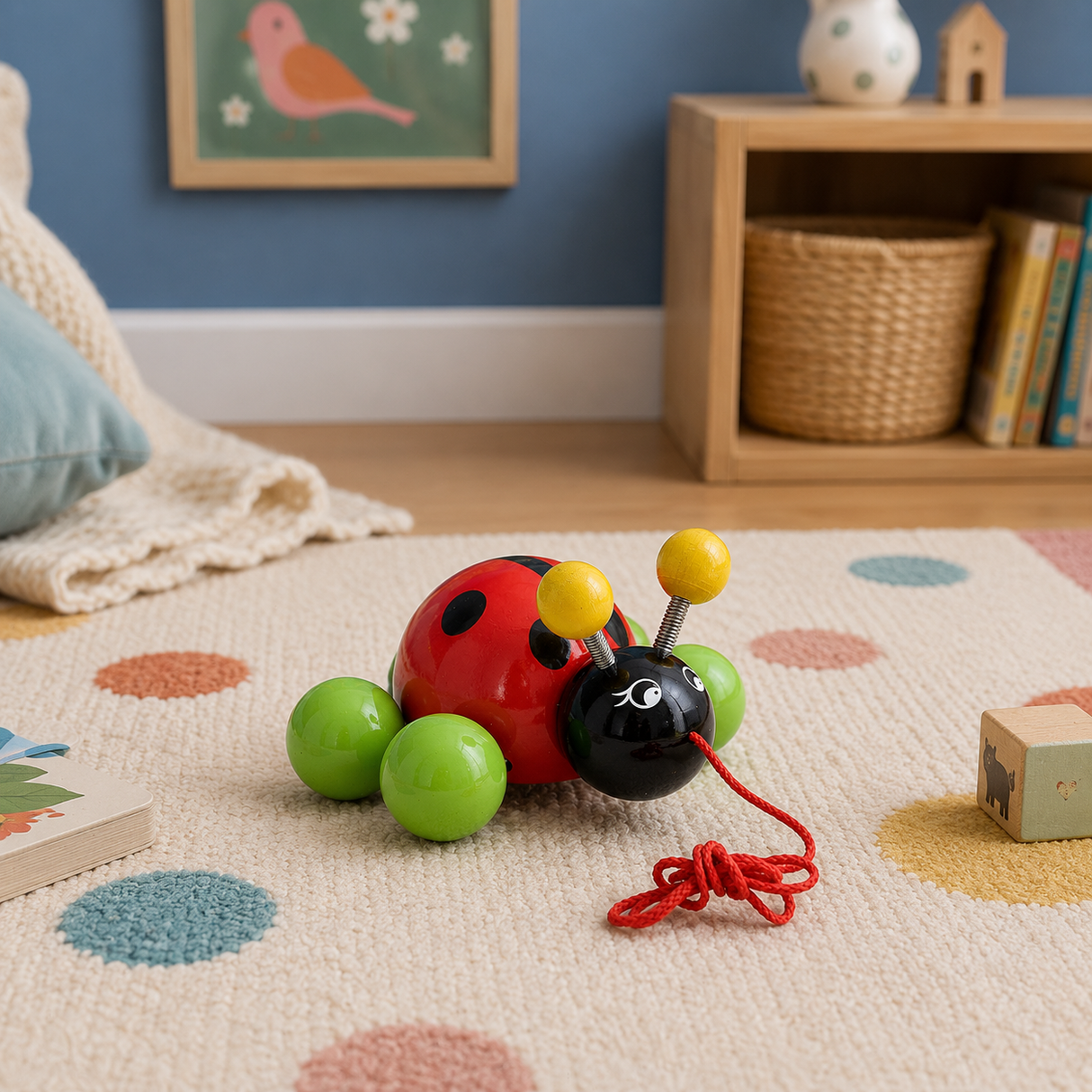 Jouet à tirer coccinelle - made in France