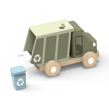 Jouet camion poubelle en bois