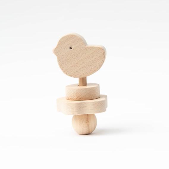 Hochet en bois Klap Klap oiseau