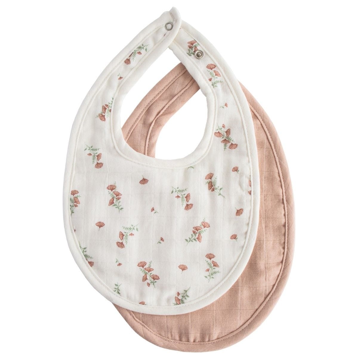 Lot de 2 bavoirs fleurs roses