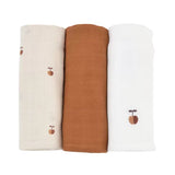 Lot de 3 langes coton bio Pom Pouce