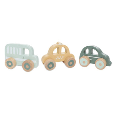 Lot de 3 voitures en bois à poignet