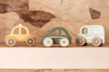 Lot de 3 voitures en bois à poignet