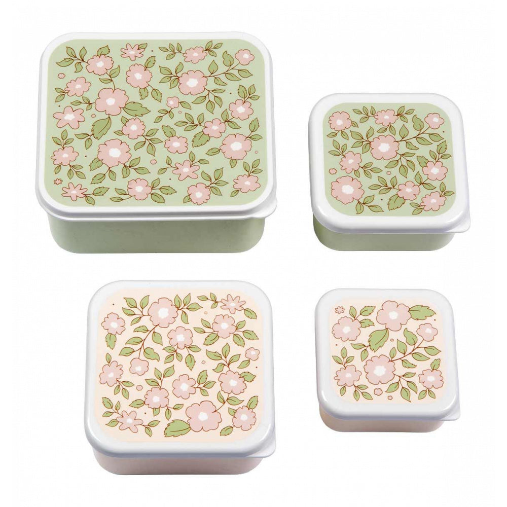 Lot de 4 boites à gouter fleurs