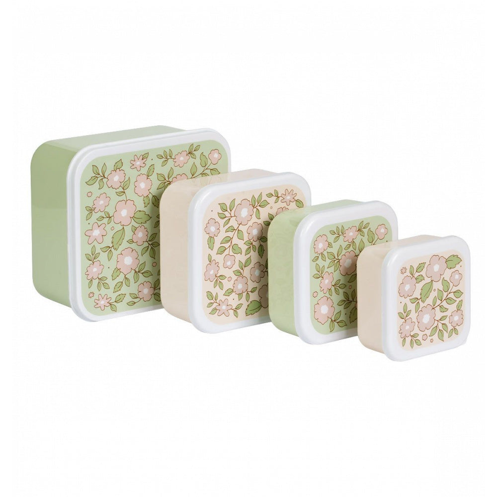Lot de 4 boites à gouter fleurs