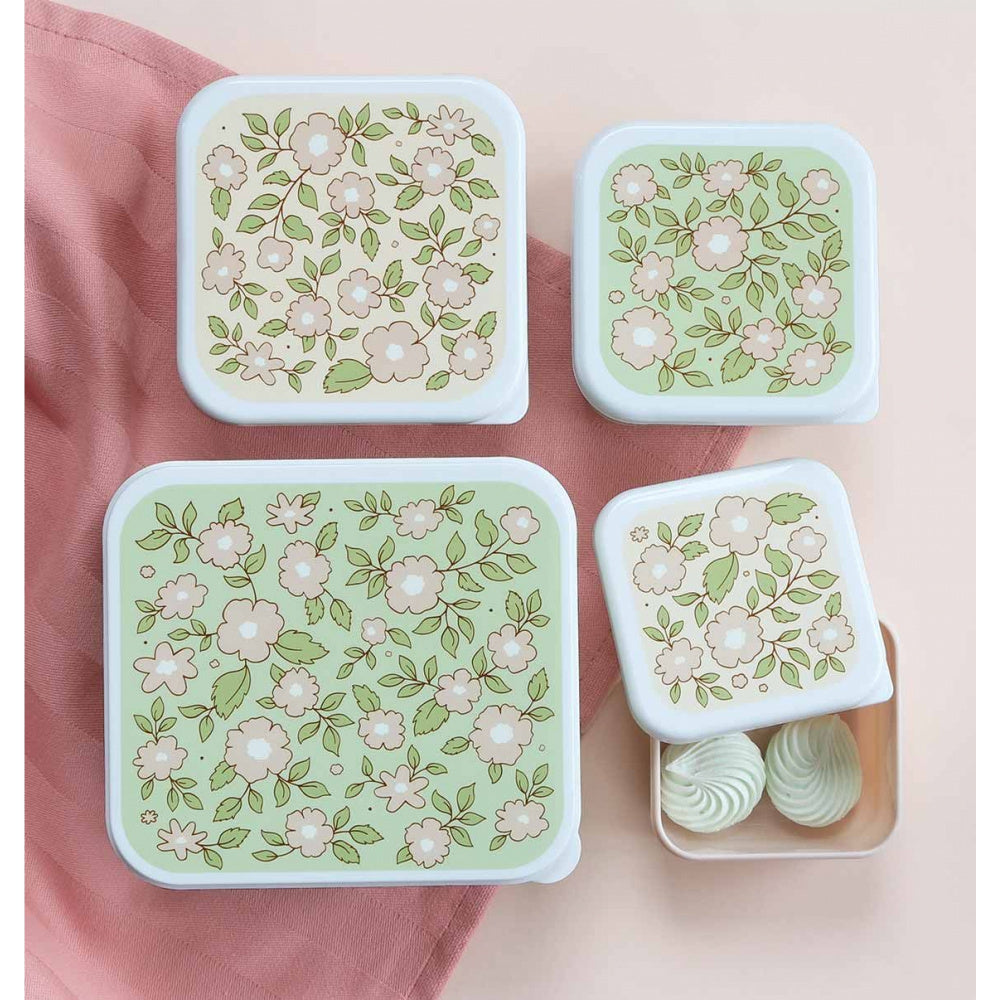 Lot de 4 boites à gouter fleurs