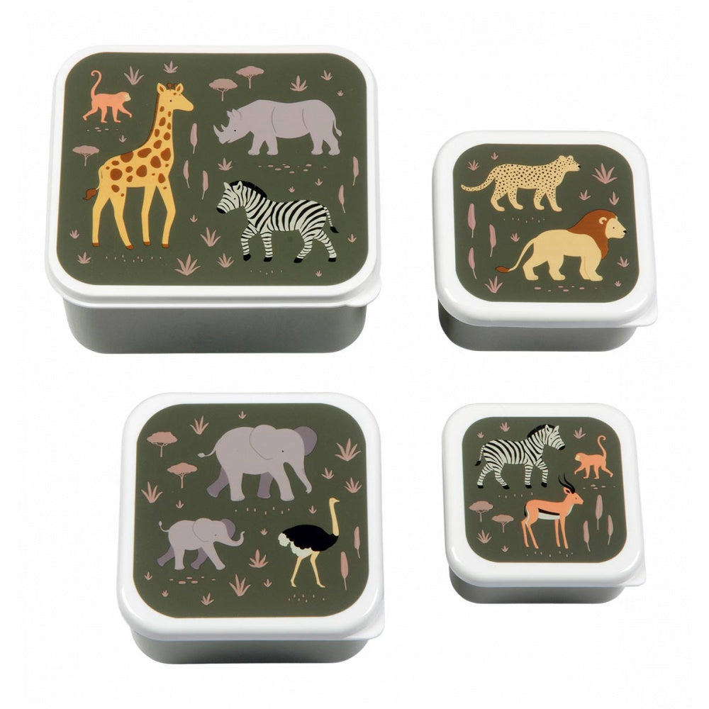 Lot de 4 boites à gouter savane