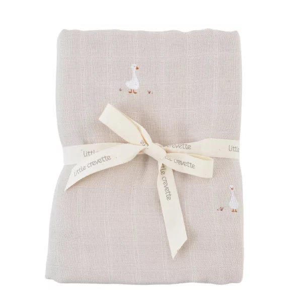 Maxi lange gaze de coton bio canard Nils 120x120cm
