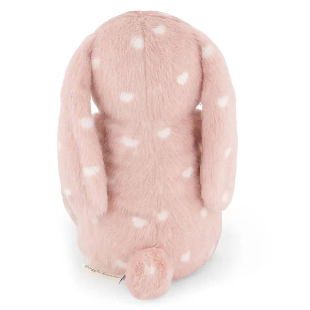 Peluche lapin rose coeurs blanc 30 cm