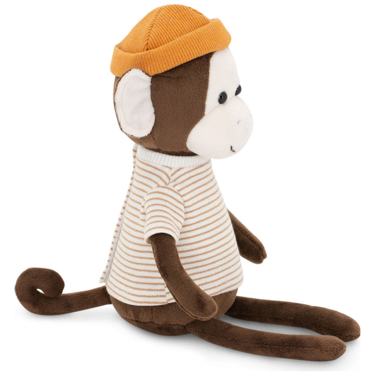 Peluche singe Charlie avec bonnet 25cm