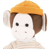 Peluche singe Charlie avec bonnet 25cm