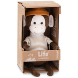 Peluche singe Charlie avec bonnet 25cm