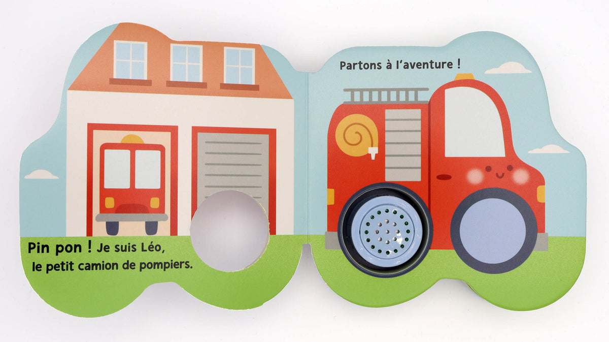 Livre sonore - Petits véhicules sonores - Léo le camion de pompiers