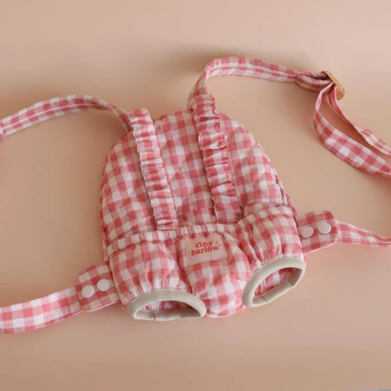 Porte bébé Vichy Rose pour poupée