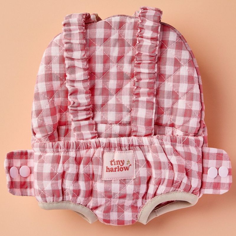 Porte bébé Vichy Rose pour poupée