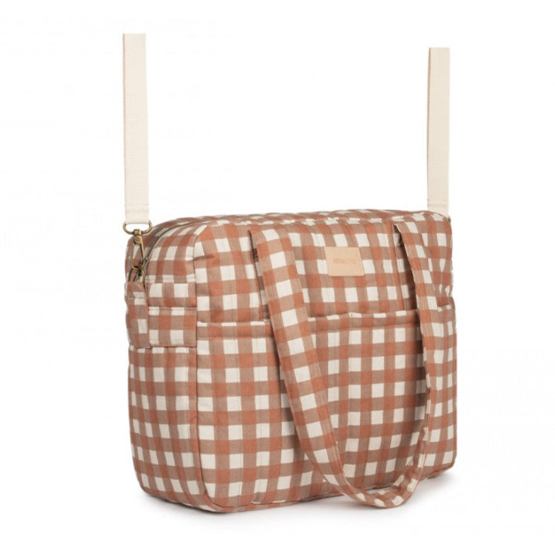 Sac à langer imperméable Nobodinoz Hyde Park Terracotta Check