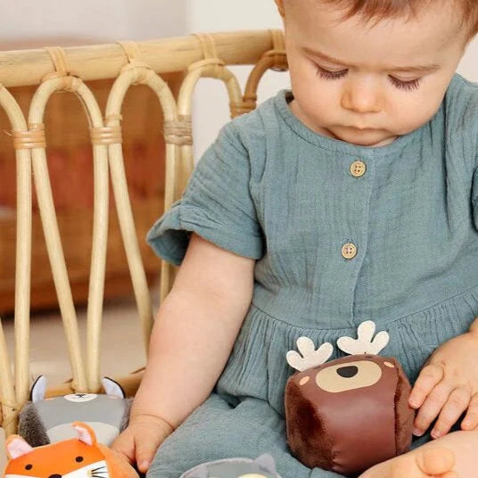 Set de 4 balles musicales doudou Forêt