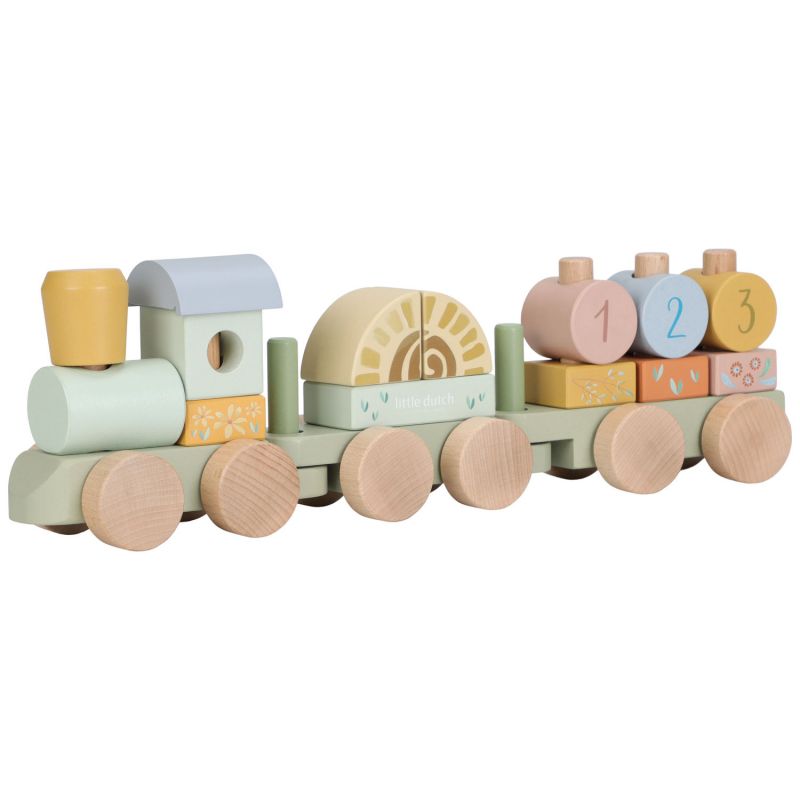 Train à blocs en bois Safari Friends
