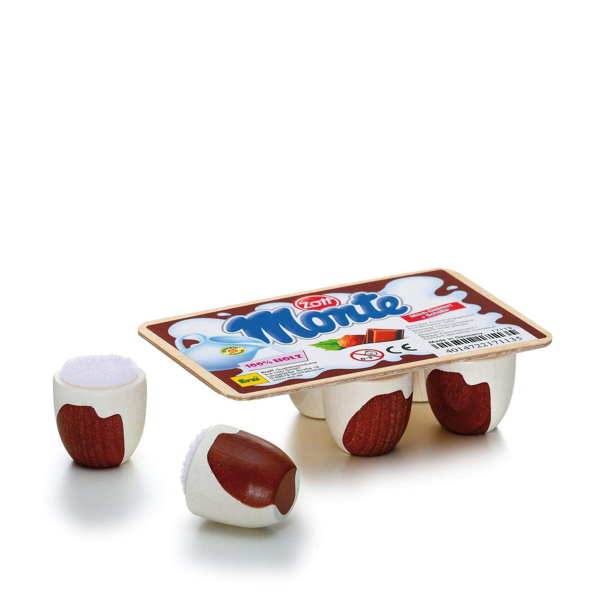 Yaourt au chocolat en bois pour dinette