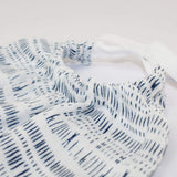 Bavoir James belu blanc ethnique coton bio organic fabriqué en France Lebome