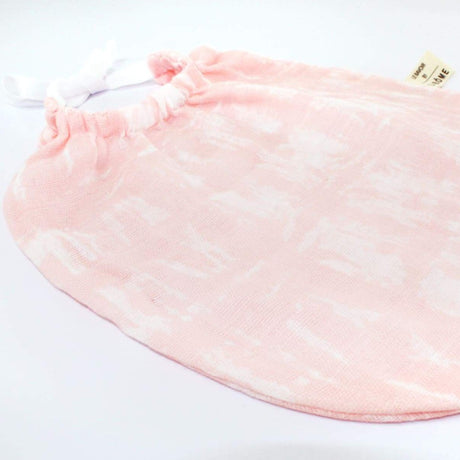 Bavoir James imprimé rose et blanc coton bio organic fabriqué en France Lebome