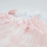 Bavoir James rose et blanc coton bio organic fabriqué en France Lebome