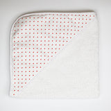 Cape de bain petits coeurs rouge