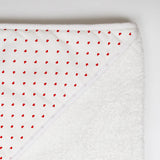 Cape de bain petits coeurs rouge