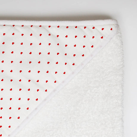 Cape de bain petits coeurs rouge