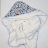 Cape de bain bleu petit singe