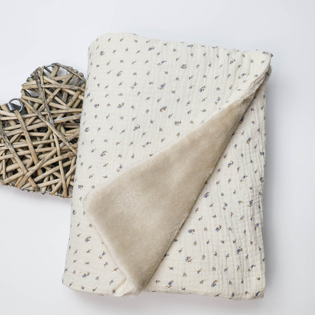 Couverture bébé hiver bouton bleu made in france chouberry