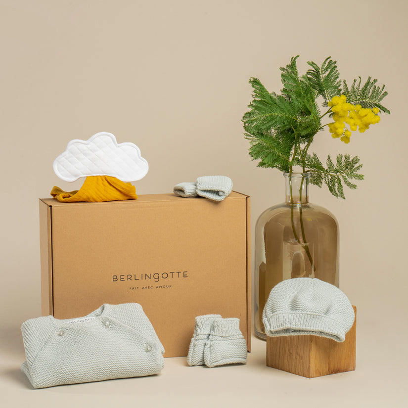 Coffret naissance Hortense vert et ocre