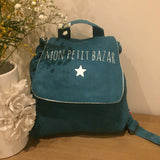 Sac à dos "mon petit bazar" bleu canard