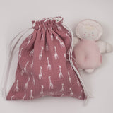 Pochon girafe rose pâle