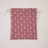 Pochon girafe rose pâle