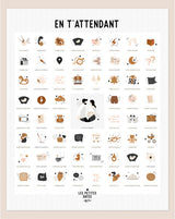 Affiche à tamponner "en t'attendant" - Les petites dates