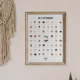 Affiche à tamponner "en t'attendant" - Les petites dates