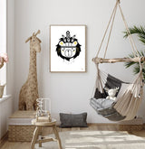 Affiche chambre bébé Boho Léon le lion A4