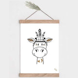 Affiche chambre bébé Boho Rafy la girafe A4