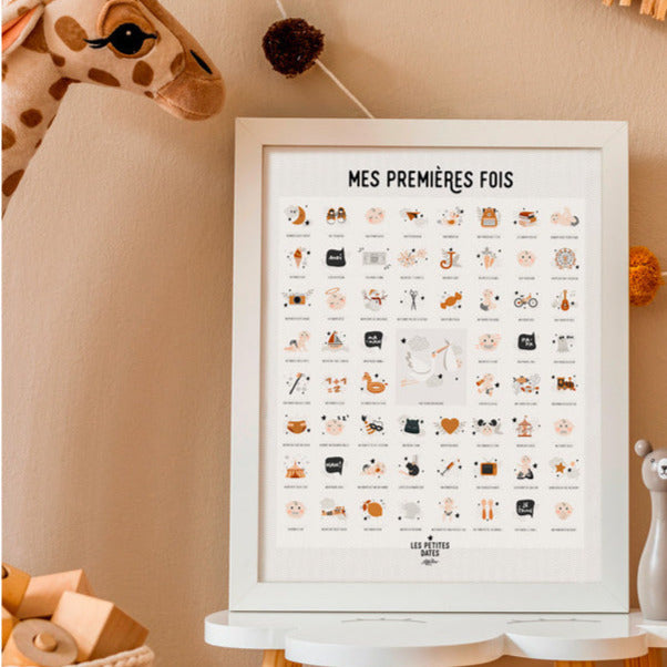 Affiche "mes premières fois" à tamponner - Les petites dates