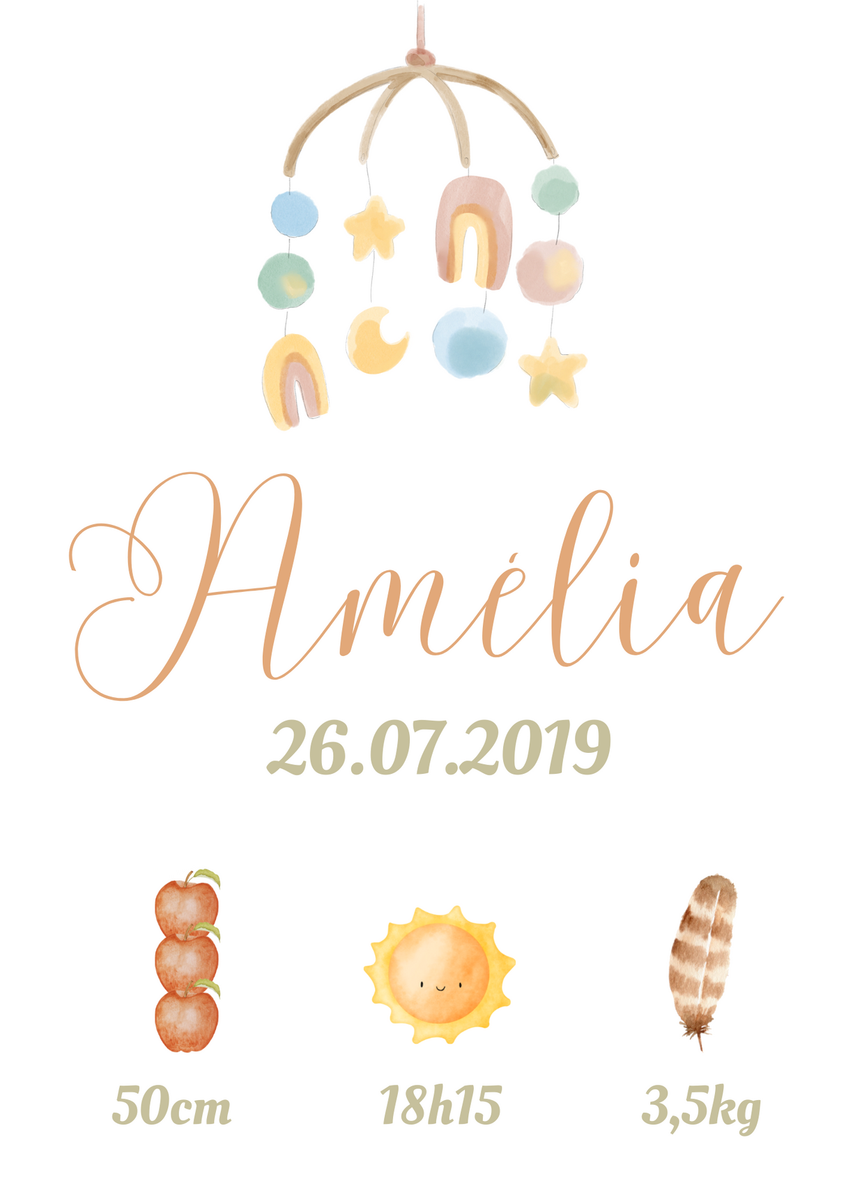 Affiche naissance personnalisée