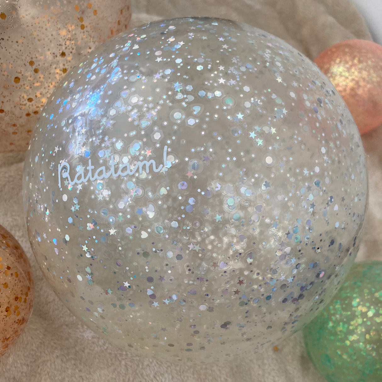 Ballon bulle paillettes argenté 15 cm