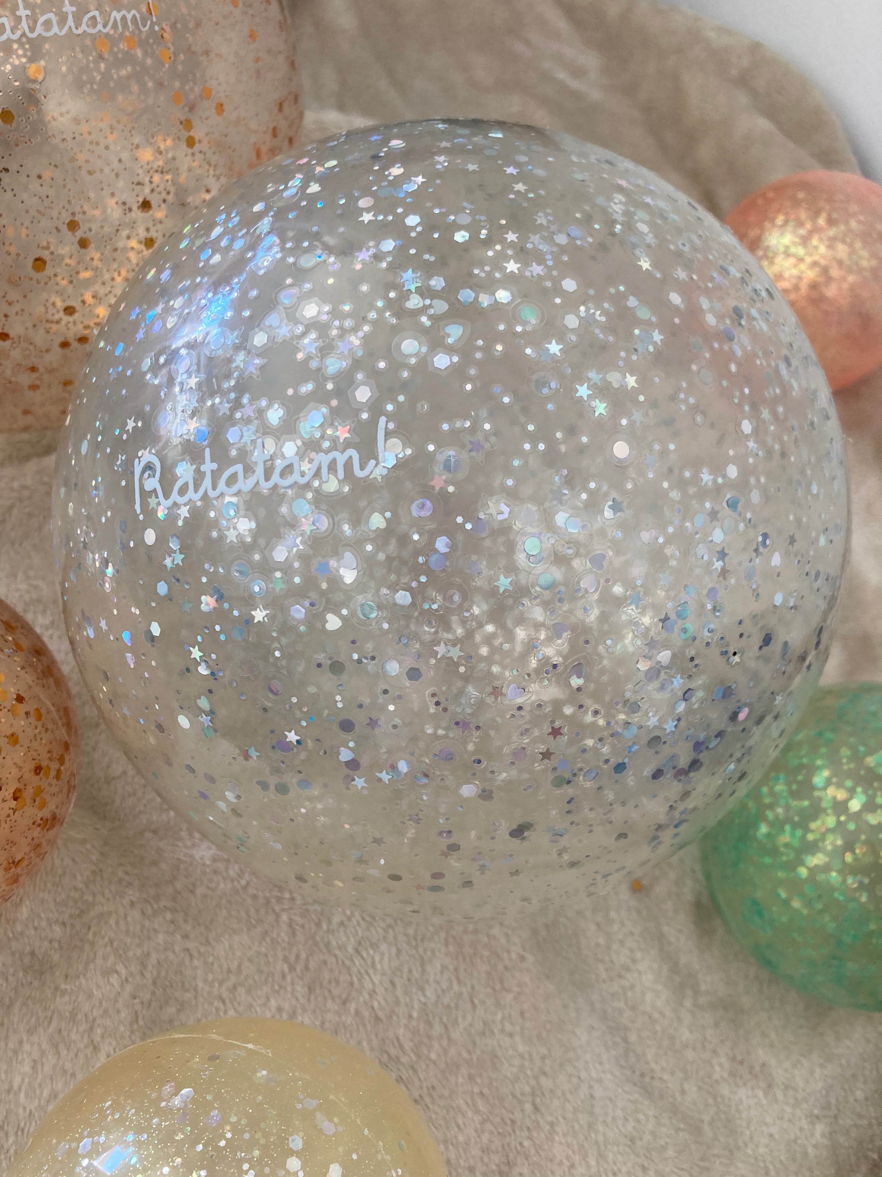 Ballon bulle paillettes argenté 15 cm – Chouquette et Compagnie