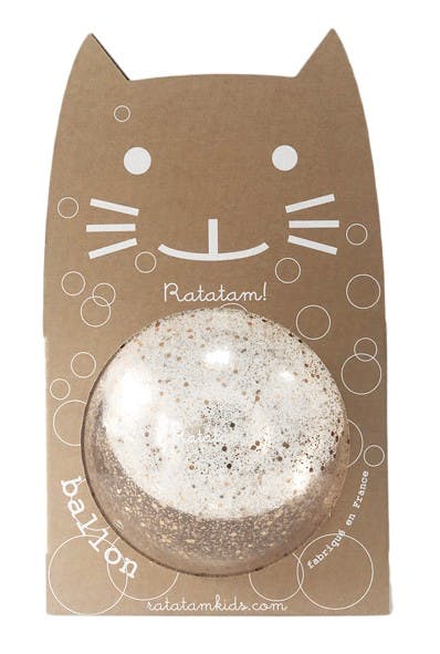 Ballon doré bulle paillettes cuivre 20 cm