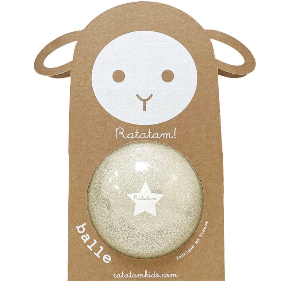 Petit ballon pailleté mouton argent 10 cm- Ratatam