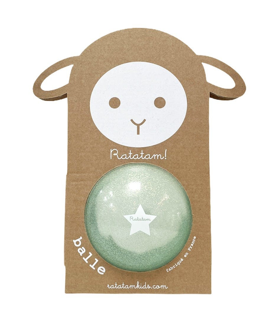 Petit ballon pailleté mouton bleu 10 cm- Ratatam