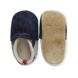 Chaussons bébé en cuir souple Abyss marine