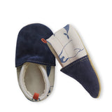 Chaussons bébé en cuir souple Abyss marine