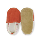 Chaussons bébé en cuir souple Asio brique